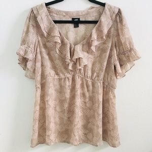 EUC H&M Boho Ruffled Pattern Blouse